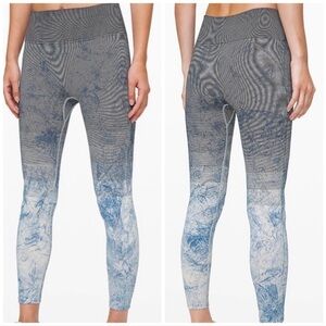 Lululemon ebb to train Luna gray blue tie dye leggings 10